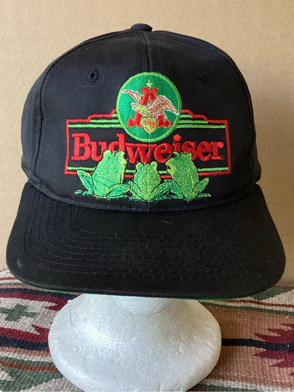 Vintage 1995 American Needle Budweiser 3 frogs SnapBack Hat